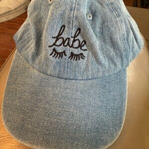 Blue Denim Cap with Embroidered Design